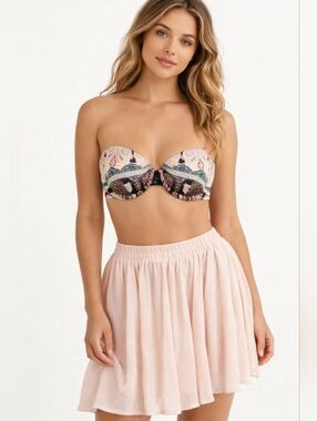 Victoria Secret Bikini Top Bra Embellished Rhinestones Strapless